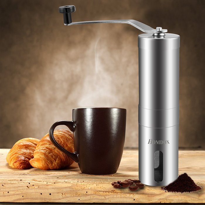 Homdox Manual Coffee Bean Grinder , Stainless Steel N4
