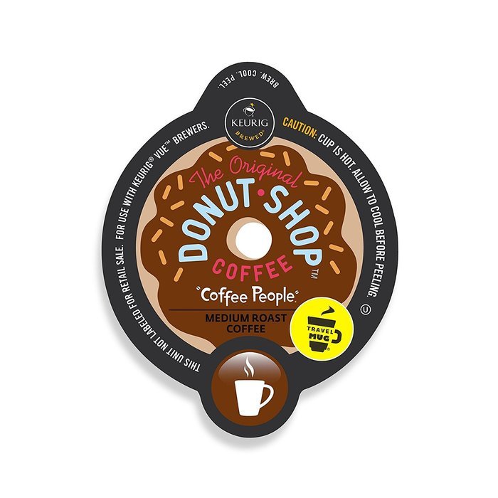 Coffee People Donut Shop Extra Bold Travel Mug, Vue Cup Portion Pack for Keurig Vue Brewing Systems (72 Count)