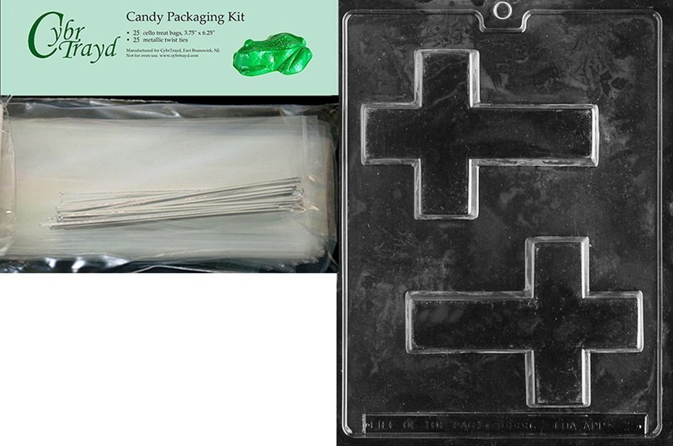 Cybrtrayd R003 Cross Chocolate Candy Mold with Exclusive Cybrtrayd Copyrighted Chocolate Molding Instructions... N4