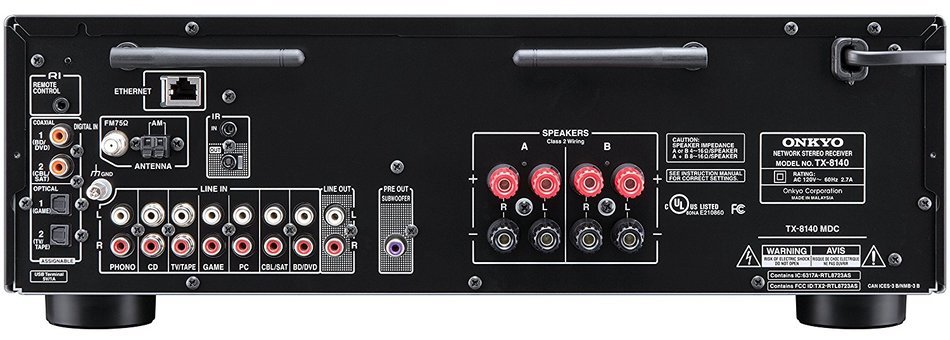Onkyo Network Stereo Audio Component Receiver, Black (TX-8140) N2