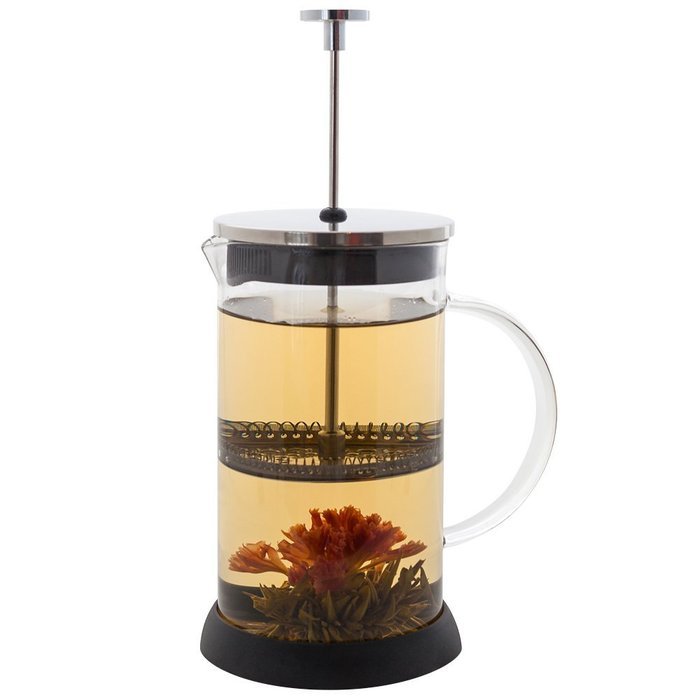 Teabloom French Tea Press 34 oz., All Glass Body Tea and Coffee Press, Stainless Steel Filter Press, Removable... N5