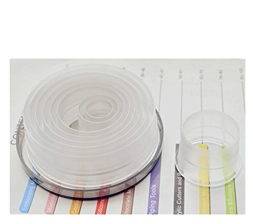 Anyana 9pcs set Circle Plastic Cookie Cutter Cake Mould Tool Kitchen Tool Sugar Paste Baking Mould Cookie Pastry N5
