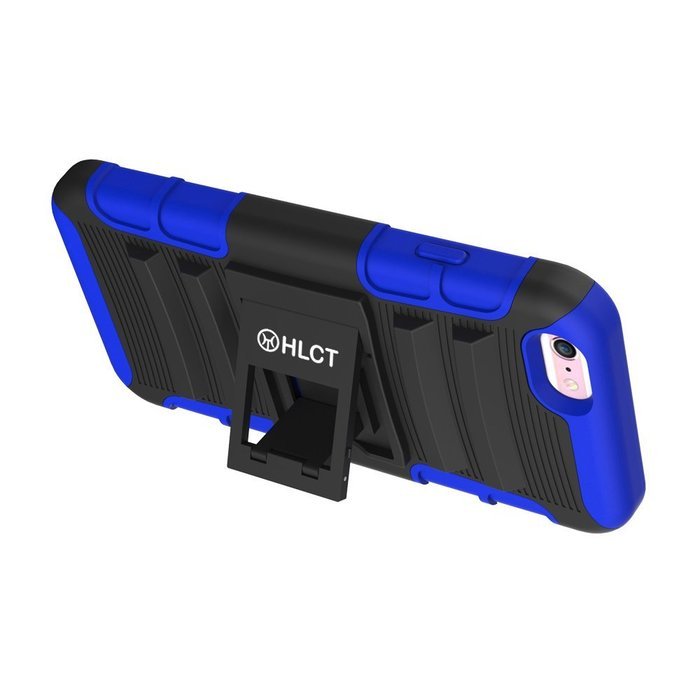iPhone 6s Case, HLCT Rugged Shock Proof Dual-Layer Case with Built-In Kickstand for iPhone 6s / 6 4.7 Inch (Blue) N19