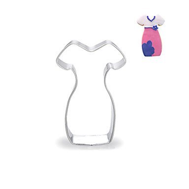 Sher Fashion Lady's Short Sleeved Skirt / Wedding Dress Shape Cookie Cutters Fruit Cut Molds Stainless Steel