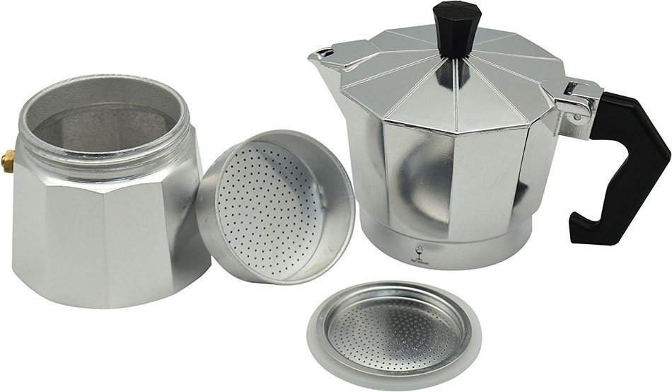 Argon Tableware 3 Cup Italian Style Stove Top Espresso Coffee Percolator. Traditional Design N3