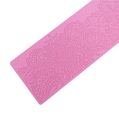 Sher Large Lotus Silicone Cake Border Mat, Silicone Mold Lace Cake Molds Fondant Tools, Sugar Lace Mats, N2