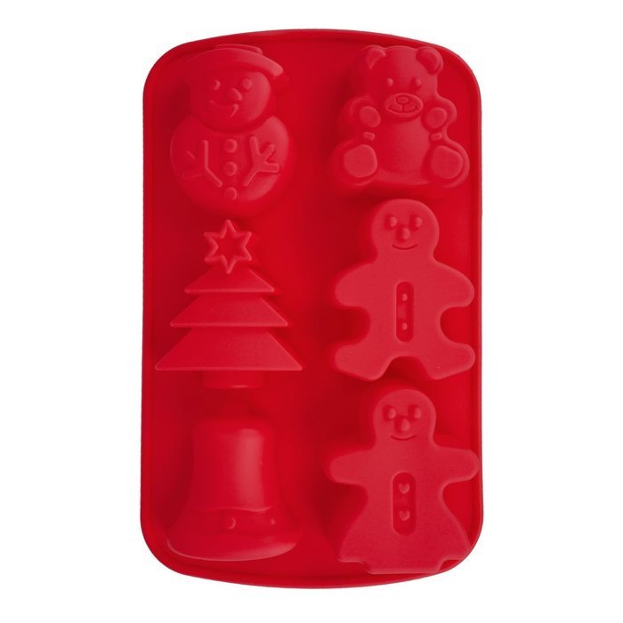 KookieMonsta Christmas Decoration Snowman Design Silicone Cake / Chocolate Molds Baking Cup (Red) N5