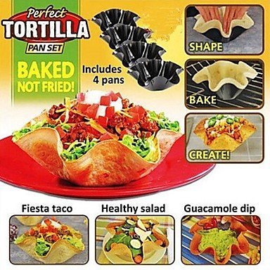 Sher NEW 4Pcs/Lot Perfect Tortilla Salad Baking Mould Baking Tray Bowl N5