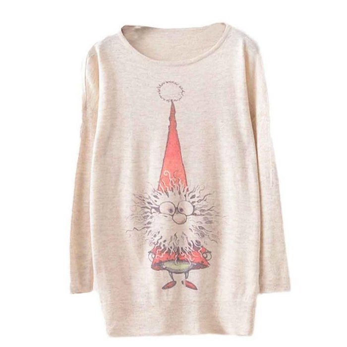 Knit Sweater,Morecome Womens Christmas Batwing Long Sleeve Loose Knitwear Tops (D) N12