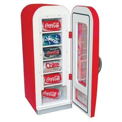 Koolatron Red 0.64 cu. ft. Coca Cola Vending Fridge Beverage Center N2