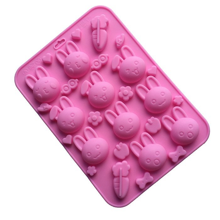 Always Your Chef Reusable Silicone Chocolate Candy Molds Cartoon Bunny Shaped Cake Decoration Molds, Random Colors