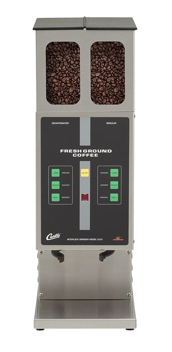 Wilbur Curtis Coffee Grinder 7.5 Lb Twin Hoppers, Digital Interlock - Commercial Burr Grinder - ILGD-10 (Each)