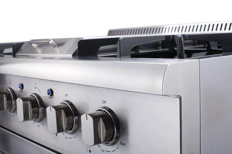Thorkitchen HRG3617U 36" Gas Range with 5.2 cu. ft. Oven, 4 Burners, Griddle,Convection Fan, Stainless Steel N7