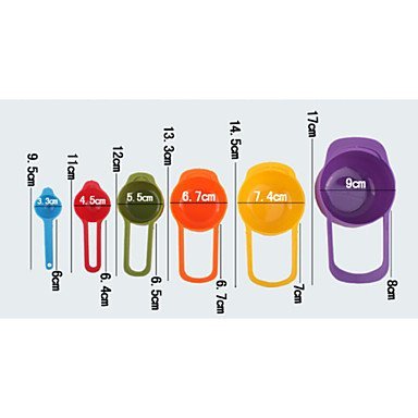 Y&XL&H 6PCS Measuring Cups Spoons Turnable Spatula Kitchen Measuring Tool N5