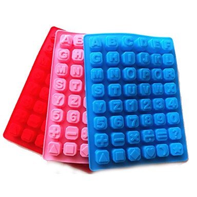 Sher 48 Alphabet Shape Silicone Ice Mold Cake Decorating Ice Tray (Random Color) N3