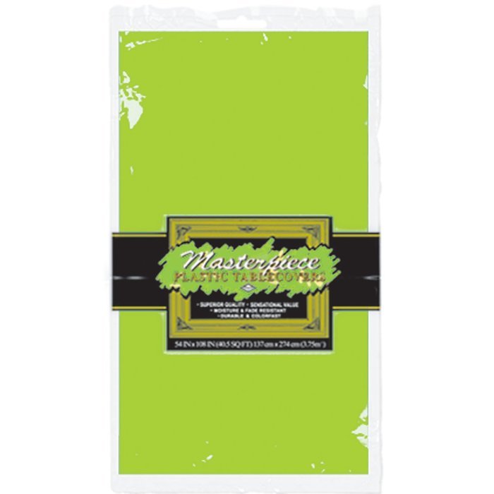 Masterpiece Plastic Round Tablecover (lime green) Party Accessory (1 count) (1/Pkg)
