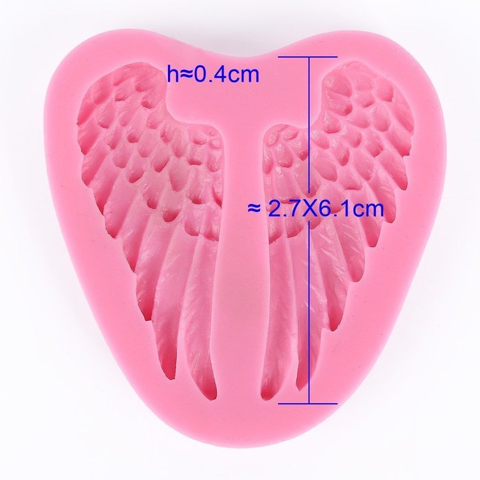 ETHAHE Angel Wings 2 Holes silicon Molding Fondant Tools Random Color N4