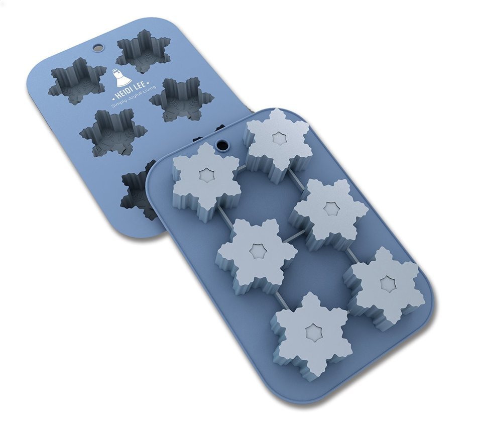 Silicone Snowflake Mold: Non-Stick Baking, Chocolate, Ice, Muffins & Soap⎟Oven-Microwave-Freezer-Dishwasher Safe...