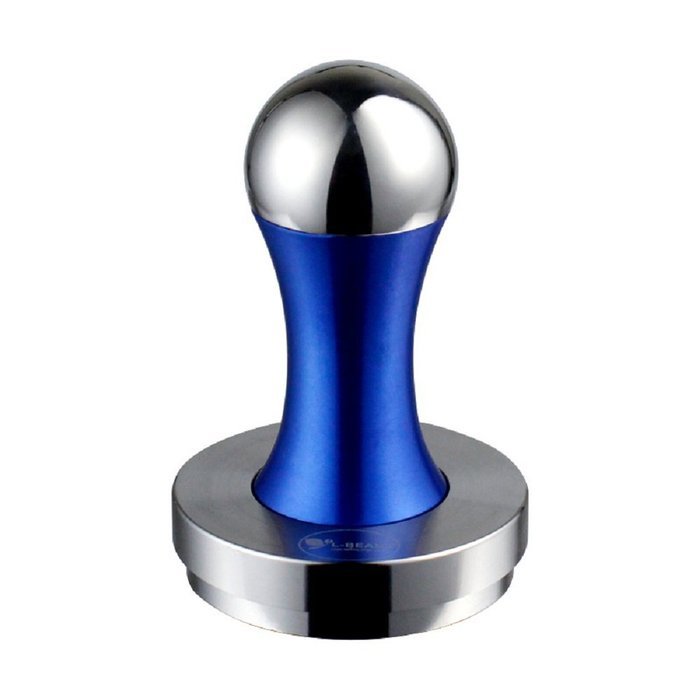 Love The Worder Blue And Silver Stainless Steel double Coffee Tamper Machine Espresso Press Flat Base (57.5)