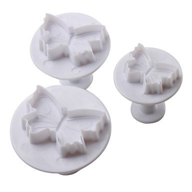 Y&XL&H Butterfly Pattern Cake and Cookies Cutter Mold with Plunger (3 Pieces)
