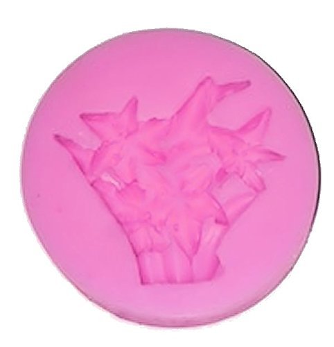 Lily Flowers in Basket Pink Silicone Mold for Fondant, Gum Paste & Chocolate N2