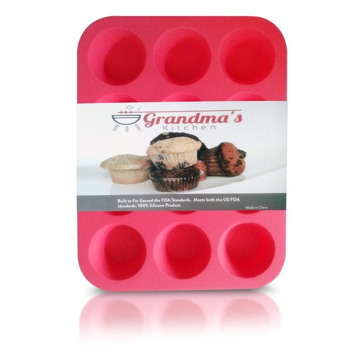 Mini Silicone Muffin Pan 12 Cup Cupcake Baking Birthday Kitchen Bakeware N2