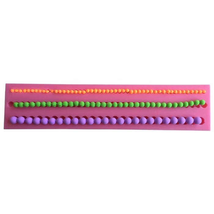 FLY Round Beads Neckless Silicone Fondant Cake Mold For Cake Decorating Baking Mould,Pink N3