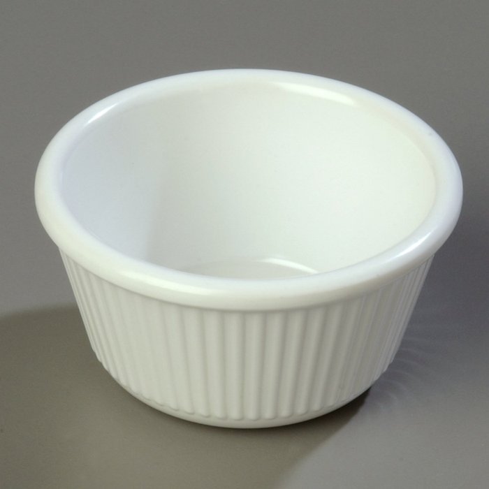 Carlisle S28702 Melamine Fluted Ramekin, 4-Ounce Capacity, 1.78" Height, White (Case of 48) N6