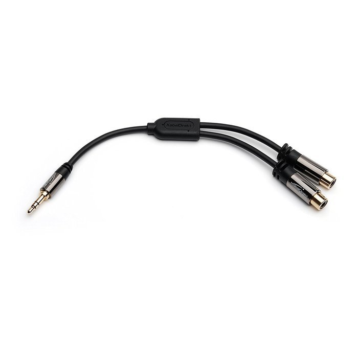 KabelDirekt (0,5 ft) Y Adapter ( 1 x 3.5mm female to 2 x RCA male) - PRO Series N14