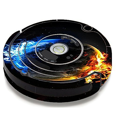 Skin Decal Vinyl Wrap For IRobot Roomba 650 655 Vacuum / Fire Water Earth Scene
