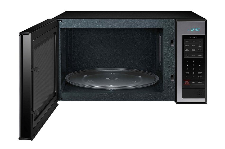 Samsung Counter Top Microwave, 1.1 Cubic Feet, Black with Mirror Finish N8