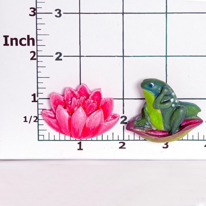 Frog and Lily Pad Flower Flexible Silicone Mold, Fondant, Candy, Chocolate, Food Safe, Polymer Clay, Resin Mold... N2