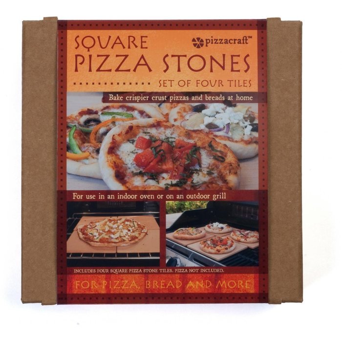 Pizzacraft Square Mini Pizza Stone Tile (Set of 4) N2