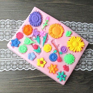 Y&XL&H Rose Sunflower Baking Fondant Cake Choclate Candy Mold,L14.1cmW10.6cmH1cm