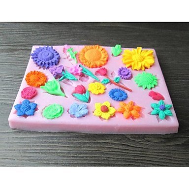 Y&XL&H Rose Sunflower Baking Fondant Cake Choclate Candy Mold,L14.1cmW10.6cmH1cm N2