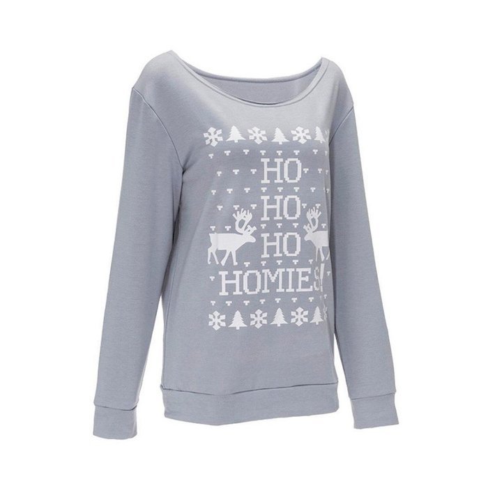 Xmas Pullover Shirt,Morecome Womens Christmas Printing Off Shoulder Sweatshirt (XL, Green) N20