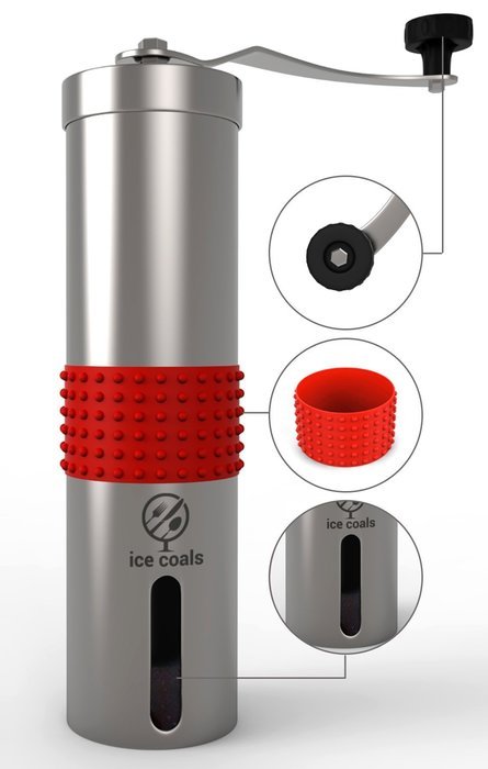 Manual Coffee Grinder with SILICONE GRIP -Professional Stainless Steel with Adjustable Ceramic Burr -Aeropress... N5