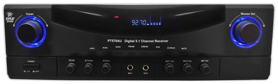 Pyle PT570AU 5.1-Channel Amplifier Receiver 350 Watts AM/FM Radio N2