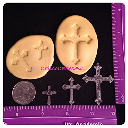 Set of 3 CROSS Fondant Molds Chocolate Candy Gumpaste Isomalt Soap Resin Clay