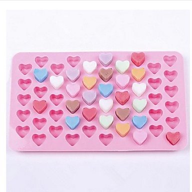 Sher 55 Cavity Heart Shaped Silicone Cake Mold Chocolate Mould (Random Color) N4