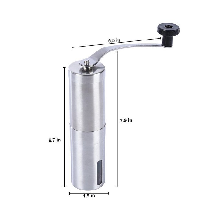 Amfocus Manual Coffee Grinder with Ceramic Burr, Hand-crank Grinding Mill N16