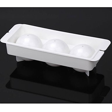 Sher 3 Grids Round Spheres Ice Ball Maker Mold Ice Ball Cube Tray for Beverage N4
