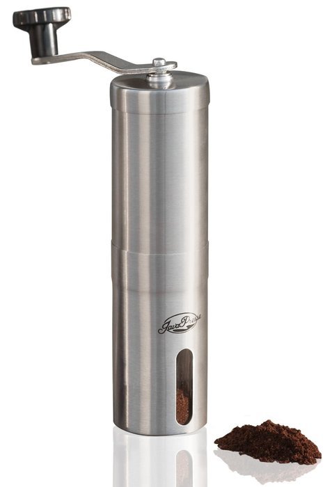 JavaPresse Manual Coffee Grinder | Conical Burr Mill for Precision Brewing | Brushed Stainless Steel N2