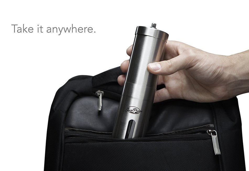 JavaPresse Manual Coffee Grinder | Conical Burr Mill for Precision Brewing | Brushed Stainless Steel N4