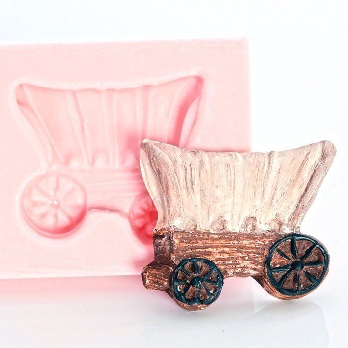 Covered Wagon Silicone Mold Easy to use with Chocolate, Fondant, Candy, Resin, Polymer Clay, Metal Clay. Jewelry...