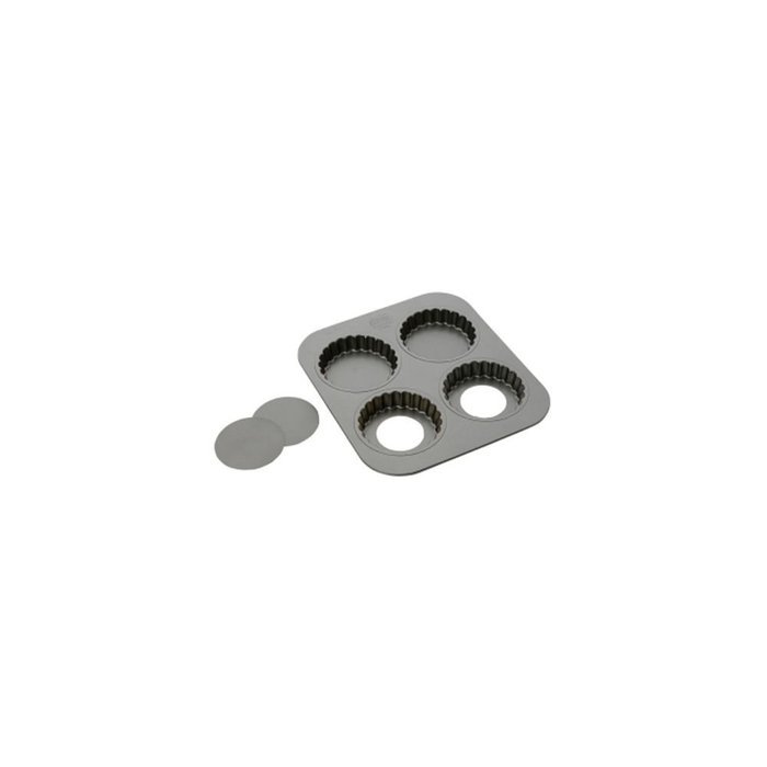 Focus Foodservice 926664 Non-Stick 4-Mold Tartlet Pan - 3 / CS
