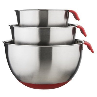 3 Piece Mixing Bowl Set Color: Red