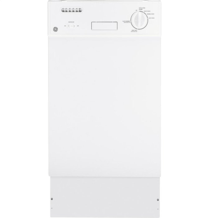 GE GIDDS-RI-00637 Built-In 18" Dishwasher With Front Controls, White, 7 Cycles/12 Options