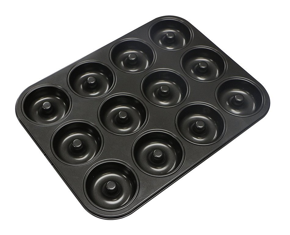 Webake 2-Pack 12 Cavity Mini Bundt Cake Pan and 12 Cavity Donut Cake Pan, Non-stick N4