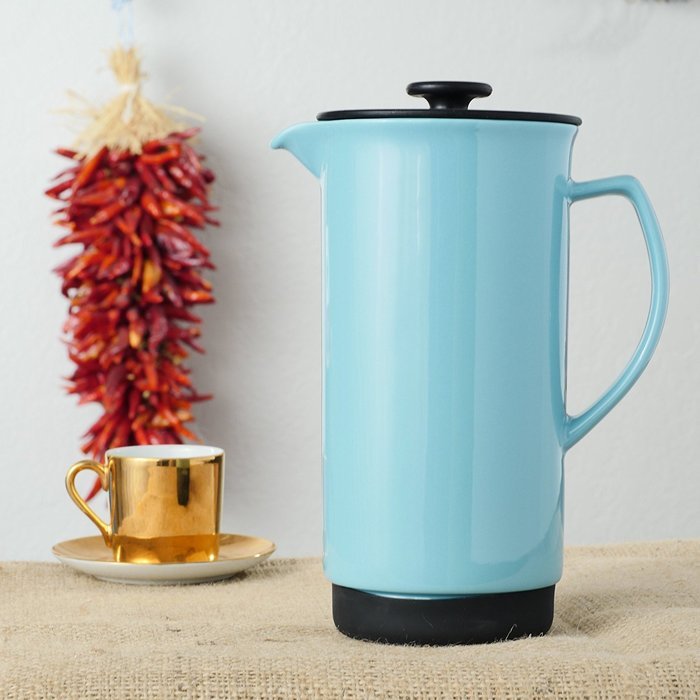 Ceramic French Press Coffee Press + Bonus Wooden Spoon (Carrot, 32 oz) N25
